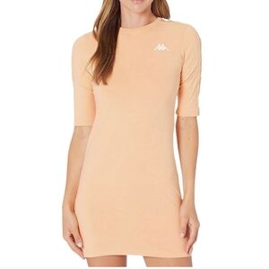 NWT Women's Kappa 222 Banda Balni mini dress, peach white pink blush
